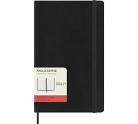 Moleskine Daily Planner 2024-2025, Agenda 18 Mois 2025, Agenda Journalier avec Couverture Souple et Fermeture Élastique, Format Large 13 x 21 cm, Couleur Noir