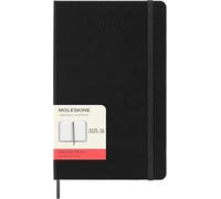 Moleskine - Agenda Quotidienne 2025-2026 - 18 mois, Couverture rigide, Format large 13x21 cm, Noir