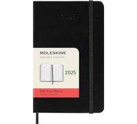 Moleskine Daily Planner, Agenda Journalier 12 Mois 2025, Couverture Rigide et Fermeture Élastique, Couleur Noir, Format Pocket 9x14 cm