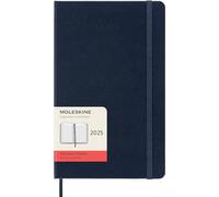 Moleskine Daily Planner, Agenda Journalier 12 Mois 2025, Couverture Rigide et Fermeture Élastique, Couleur Bleu Saphir, Format Large 13x21 cm