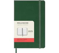 Moleskine Daily Planner, Agenda Journalier 12 Mois 2025, Couverture Rigide et Fermeture Élastique, Couleur Vert Myrte, Format Pocket 9x14 cm