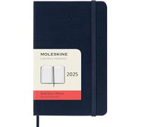 Moleskine Agenda journalier 2025 - Rigide, fermeture élastique - Bleu saphir 9x14 cm