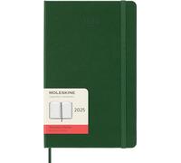 Moleskine Daily Planner, Agenda Journalier 12 Mois 2025, Couverture Rigide et Fermeture Élastique, Couleur Vert Myrte, Format Large 13x21 cm