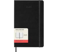 Moleskine Daily Planner, Agenda Journalier 12 Mois 2025, Couverture Rigide et Fermeture Élastique, Couleur Noir, Format Large 13x21 cm