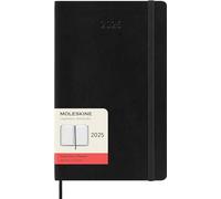 Moleskine Daily Planner, Agenda Journalier 12 Mois 2025, Couverture Souple et Fermeture Élastique, Couleur Noir, Format Large 13x21 cm