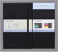 Moleskine - Ensemble de Dessin - Cahier de Croquis et Crayons Aquarelle - Cahier à Pages Blanches, Grand Format 13 x 21 cm - Crayons Aquarelle dans 12 Teintes Différentes