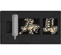 Moleskine Épingle Année du Cheval - Set de Pins Noir avec Finition Dorée pour Carnets et Agendas, Accessoires Décoratifs et Idée Cadeau