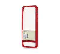 Moleskine - Étui Transparent avec Bande Elastique - Étui Rigide pour iPhone 6/6s/7/8 - Avec Journal XS Volant pour Notes - Étui Transparent avec Bande Graphique Couleur Rouge Ecarlate