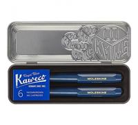 Moleskine Kaweco Ballpoint and Foutain Pen Set, Blue, Medium Point and Medium Nib (0.7 MM), Encre bleue