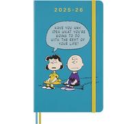 Moleskine - Peanuts Agenda Hebdomadaire 2025 2026, Agenda 2025-2026 18 Mois avec Couverture Rigide, Fermeture Élastique et Autocollants Thématiques, Format Large 13 x 21 cm