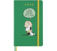 Moleskine Peanuts Agenda Journalier 2026, 12 Mois, avec Couverture Rigide, Fermeture Élastique et Autocollants Thématiques, Format Large 13 x 21 cm