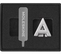 Moleskine Pins pour Carnet ou Agenda Lettre A, Épingle Lettres, Personnalisez la Fermeture avec un Élastique, Idées de Cadeaux Personnalisés, Couleur Argent
