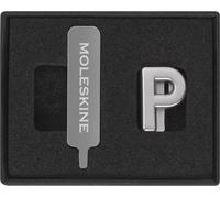 Moleskine Pins pour Carnet ou Agenda Lettre P, Épingle Lettres, Personnalisez la Fermeture avec un Élastique, Idées de Cadeaux Personnalisés, Couleur Argent