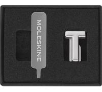 Moleskine Pins pour Carnet ou Agenda Lettre T, Épingle Lettres, Personnalisez la Fermeture avec un Élastique, Idées de Cadeaux Personnalisés, Couleur Argent