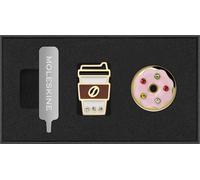 Moleskine Pins Thème Pays,Set de Pins Coffee Cup et Ciambella, US East Coast, pour Carnets et Agendas, Accessoires Décoratifs et Idée Cadeau