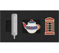 Moleskine Pins Thème Pays,Set de Pins Théière et Cabine Téléphonique, Royaume-Uni, pour Carnets et Agendas, Accessoires Décoratifs et Idée Cadeau