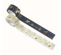 Moleskine Ruban Adhésif Décoratif Monde des Sorciers Harry Potter Collection Sortilèges, Set 2 Rouleaux de Washi Tape, Dimensions 2 cm x 10 m