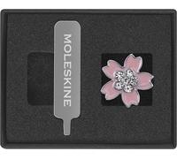 Moleskine Épingle Sakura, Épingle Argent Décorative pour Carnet et Agenda Personnalisé, Charm Fleur en Alliage de Zinc, Dimensions 28 mm