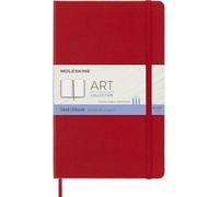 Moleskine - Sketchbook Art Collection - Carnet de Croquis avec Couverture Rigide et Fermeture Elastique - Papier pour Crayons à l'Aquarelle et Aquarelle, Rouge, format 13 x 21 cm, 60 pages