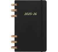 Moleskine Student Life Planner 2025-2026, Agenda Hebdomadaire et Mensuelle Spiralée 12 Mois avec Couverture Souple, Couleur Noire, Format Large 15 x 21 cm