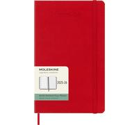 Moleskine – Agenda semainier 2025–2026 – 18 mois, couv. rigide, élastique, 13x21 cm, écarlate