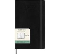 Moleskine Agenda hebdomadaire 2025–2026 18 mois 13×21 cm couv. souple noire avec notes et élastique