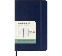Moleskine Weekly Planner 2025-2026, Agenda Hebdomadaire 18 Mois avec Espace pour Notes, Couverture Souple et Fermeture Élastique, Format Pocket 9 x 14 cm, Couleur Bleu Saphir