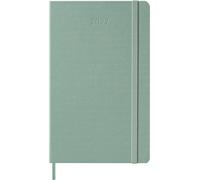 Agenda Hebdomadaire Moleskine 2027, Agenda de 12 Mois avec Espace pour Prendre des Notes, Couverture Rigide et Fermeture Élastique, Format Large 13x21 Cm, Couleur Vert Sauge