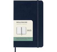 Moleskine Weekly Planner, Agenda Hebdomadaire avec Espace pour Notes 12 Mois 2025, Couverture Rigide et Fermeture Élastique, Couleur Bleu Saphir, Format Large 13x21 cm