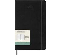 Moleskine Weekly Planner, Agenda Hebdomadaire avec Espace pour Notes 12 Mois 2025, Couverture Rigide et Fermeture Élastique, Couleur Noir, Format Large 13x21