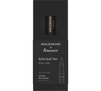 Moleskine x Kaweco Stylo Roller Rechargeable en Plastique ABS pour Écrivains, Preneurs de Notes, Recharge 0,7 mm avec Encre Noire Incluse, Couleur Noir