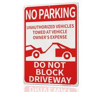 MOLESS Panneau « No Parking Will Be Towed » - 35,6 x 25,4 cm - Réfléchissant - Qualité diamant .040 - En aluminium antirouille - Avec inscription « DO NOT BLOCK DRIVEWAY » - Résistant aux
