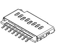 Molex Slot pour carte mémoire Nbr total de pôles 8 Pas: 1.1 mm 1051620001 2000 pc(s) Tape on Full reel