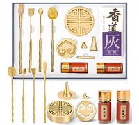 Molgayol Bruleur Encens avec Poudre d'encens, Kit de Fabrication d'encens en Laiton, Porte Encens en Bâton Cône, Moule à Sceau d'encens, Moule à Cône d'encens, Support Encens pour Yoga, Méditation