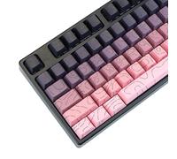 MOLGRIA Contour Line - Lot de 98 touches personnalisées en PBT Cherry Profile Double Shot avec impression de face sud pour clavier de jeu mécanique, disposition ANSI (dégradé noir/rose)