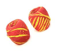 Moli Thread Lot de 2 rouleaux de fil rouge et jaune faits à la main Mauli Kalawa en coton sacré religieux Pooja Dhaaga pour poignet Pujan Havan