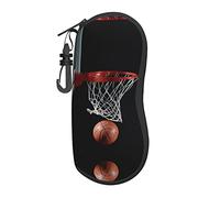 MOLIAE Étui à lunettes unisexe imprimé basket-ball, étui de protection pour lunettes, lunettes de soleil, noir, taille unique