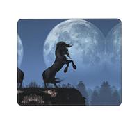 MOLIAE Sous-main de bureau en cuir imprimé cheval lune, tapis de souris avec base en caoutchouc antidérapant, pour ordinateur portable