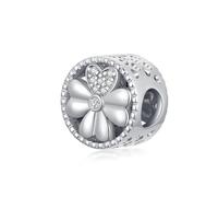 MOLICACI Breloque en argent sterling S925 avec trèfle à quatre feuilles pour bracelet - Pour femme, femme - Anniversaire, Saint Patrick