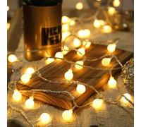Molicar Guirlande lumineuse sphérique avec USB, 5 m, 40 LED, blanc chaud, étanche, pour lit, balcon, balustrade, jardin, tente, décoration intérieure