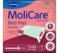 MoliCare Alèse de lit en Textile de qualité supérieure, 7 Gouttes, alèse Lavable pour Incontinence et protège-Matelas, 75 x 85 cm avec Ailes. 1 pièce