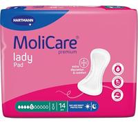 MoliCare lady Pad Lot de 14 serviettes d'incontinence extra longues pour femmes souffrant d'incontinence moyenne, protection nocturne, neutralisateur d'odeurs, protection avancée de la peau