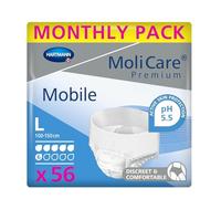 MoliCare Lot de 56 culottes jetables pour homme et femme souffrant d'incontinence 6 gouttes Taille L