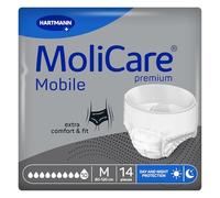 Molicare Mobile 10 gouttes, taille M, sous-vêtements absorbants pour femmes et hommes souffrant d'incontinence sévère, protection contre les fuites, respectueux de la peau, meilleur ajustement