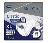 MOLICARE® PREMIUM - Elastic - Changes Complets pour Hommes et Femmes - Niveau d'Absorption = 9 gouttes (Fuites Urinaires Importantes) - pH Neutre à la Peau - Matière Douce - Taille XL - 14 Unités
