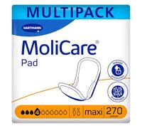 MoliCare Pad 4 Drops Serviettes d'incontinence extra longues pour fuites urinaires modérées Neutralisant les odeurs Protection avancée de la peau 9 paquets de 30 serviettes (270 pièces)