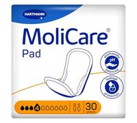MoliCare Pad Lot de 30 serviettes d'incontinence extra longues pour adultes souffrant d'incontinence moyenne, neutralisant les odeurs, protection contre les fuites, protection avancée de la peau