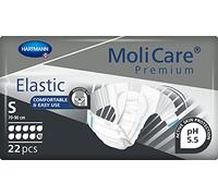 MOLICARE® PREMIUM - Elastic - Changes Complets pour Hommes et Femmes - Niveau d'Absorption = 10 gouttes (Fuites Urinaires Importantes) - pH Neutre à la Peau - Matière Douce - Taille S - 22 Unités