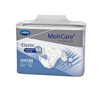 MOLICARE® PREMIUM - Elastic - Changes Complets pour Hommes et Femmes - Niveau d'Absorption = 6 gouttes (Fuites Urinaires Modérées) - pH Neutre à la Peau - Matière Douce - Taille M - 30 Unités