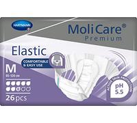 MOLICARE® PREMIUM - Elastic - Changes Complets pour Hommes et Femmes - Niveau d'Absorption = 8 gouttes (Fuites Urinaires Importantes) - pH Neutre à la Peau - Matière Douce - Taille M - 26 Unités